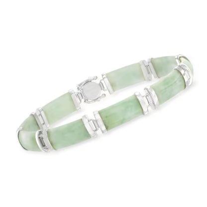 Jade "Good Fortune" Bracelet in Sterling Silver