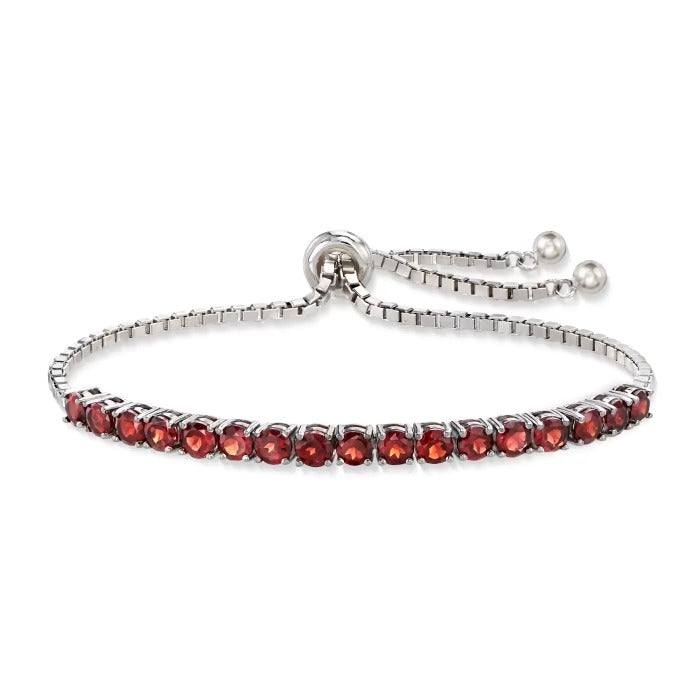 5.00 ctw. Garnet Bolo Bracelet in Sterling Silver