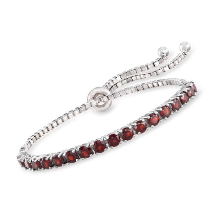 5.00 ctw. Garnet Bolo Bracelet in Sterling Silver