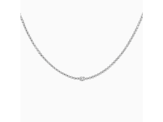 Elevated Elegance 18K White Gold Harriet Lab Diamond Tennis Necklace 3 ctw