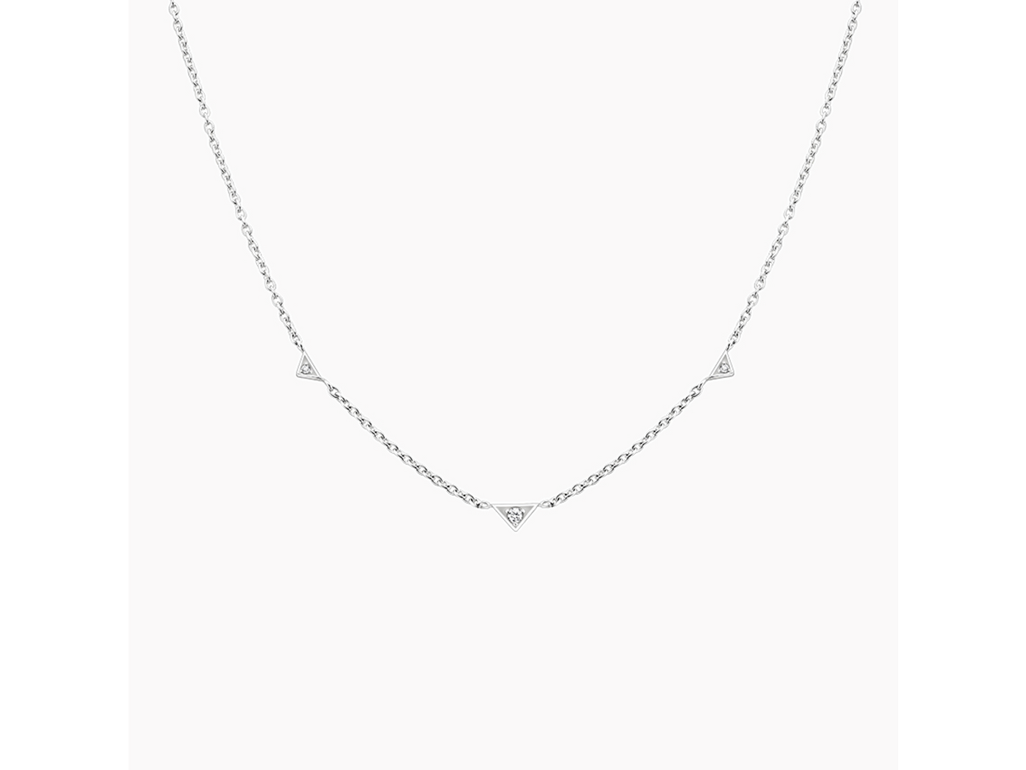 Diamond Triangle Trio Necklace Adjustable Elegance