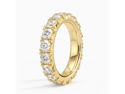 Eternal Brilliance 18K Yellow Gold Lab Diamond Eternity Ring 3 ctw