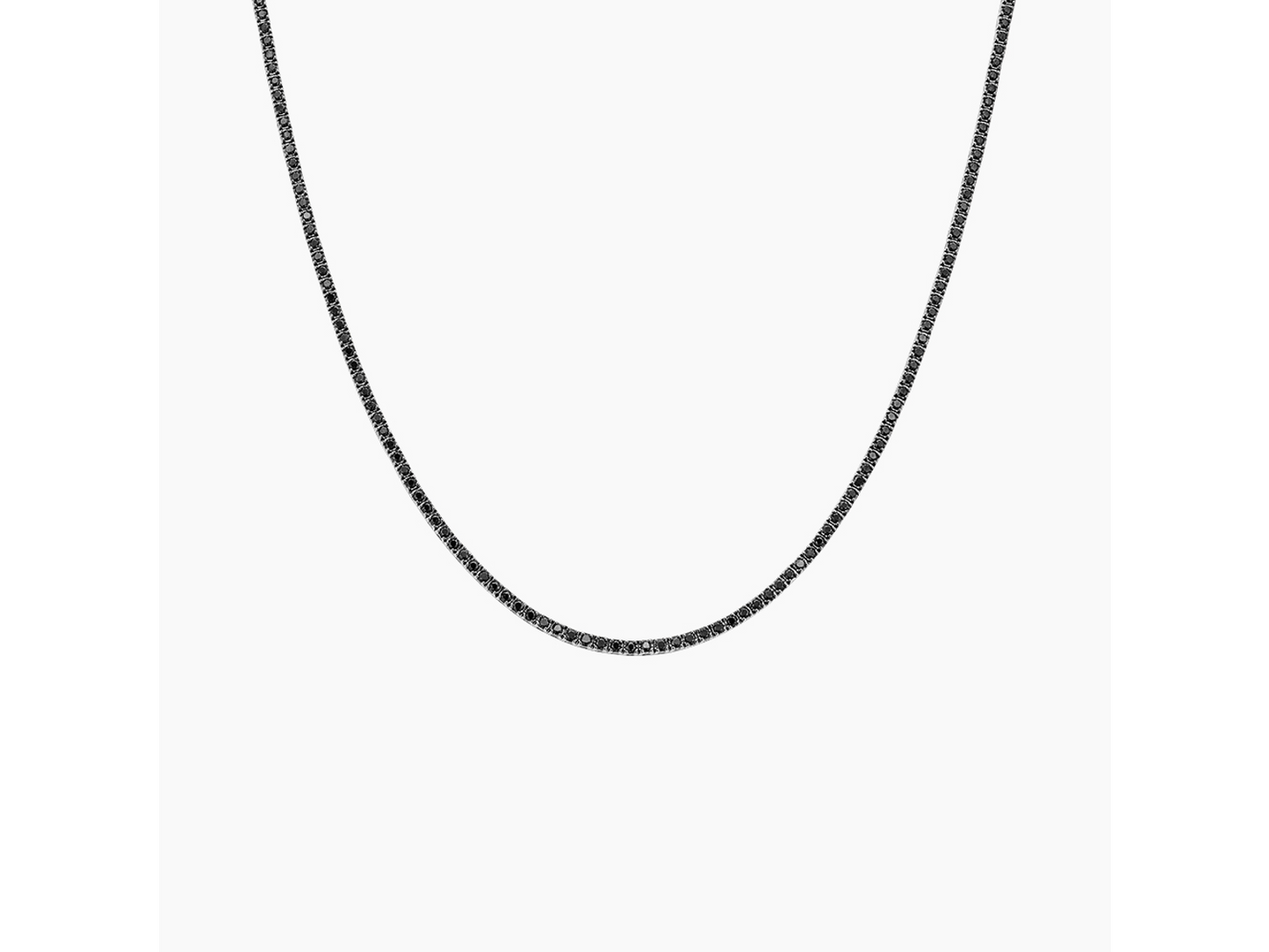 Black Diamond Tennis Necklace 4 ctw Edgy Elegance