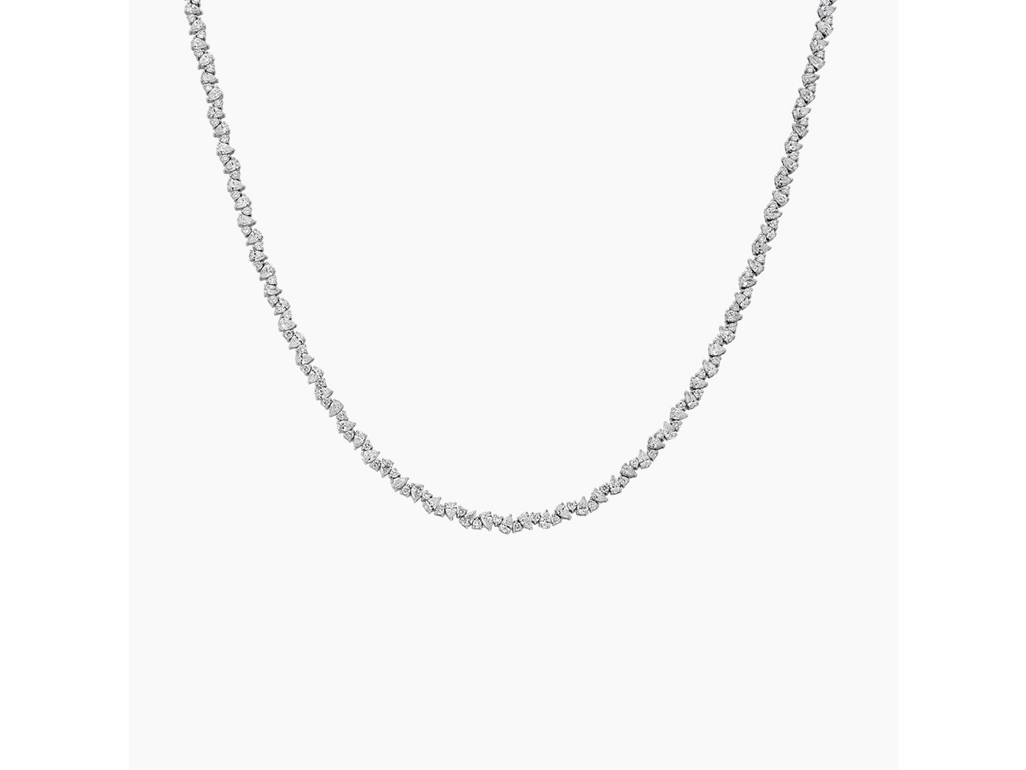 Nature's Embrace Platinum Olivetta Lab Diamond Tennis Necklace 7 ctw