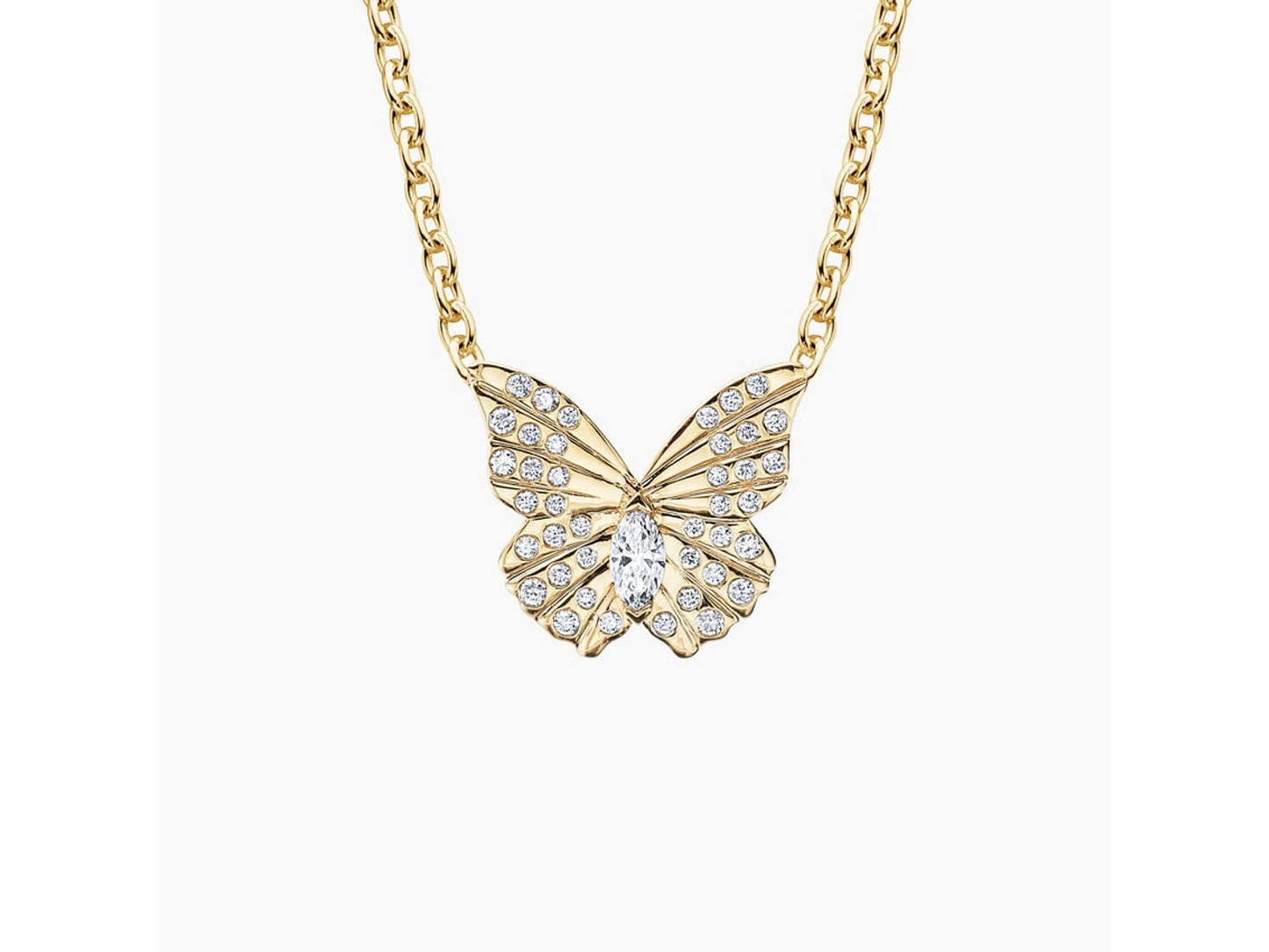 Enchantment Unveiled Logan Hollowell Flutter Lab Diamond Necklace in 14K Yellow Gold