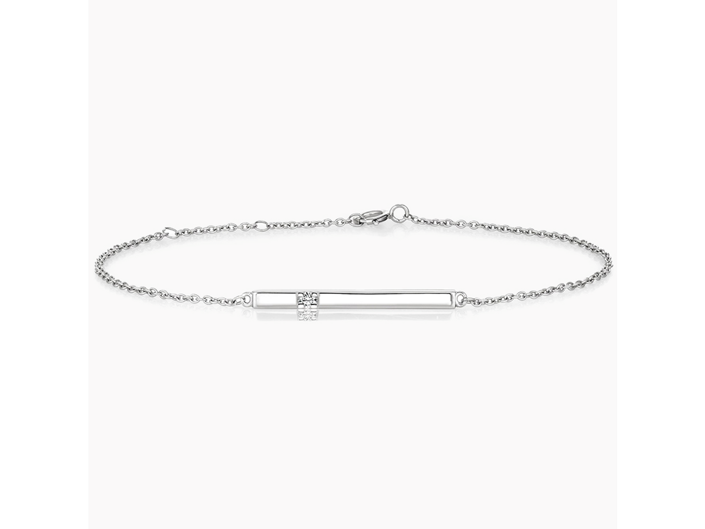 Graceful Sparkle Diamond Bar Bracelet in Sterling Silver