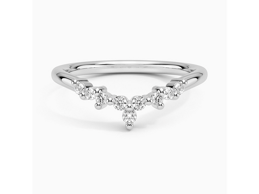 Curved Bliss 18K White Gold Diamond Ring 1/10 ctw