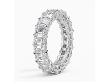 Eternal Radiance 5 ctw Emerald Cut Lab Diamond Eternity Ring in 18K White Gold