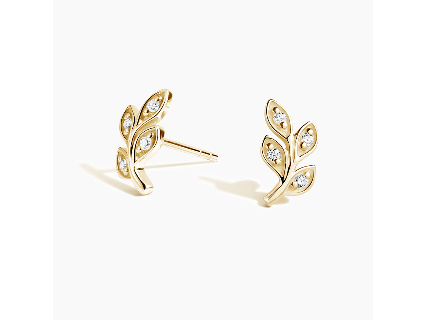 Nature's Sparkle 14K Yellow Gold Diamond Branch Earrings