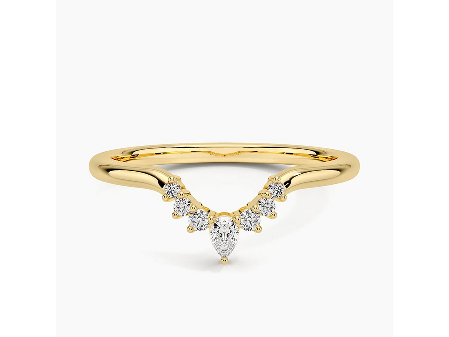 Dazzling Crescent 1/10 ctw Diamond Ring