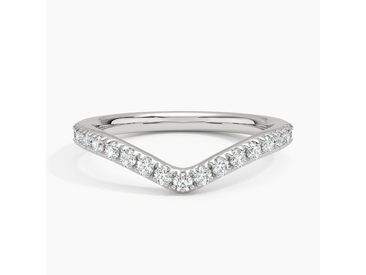 Scalloped Chevron Elegance 1/3 ctw Diamond Ring