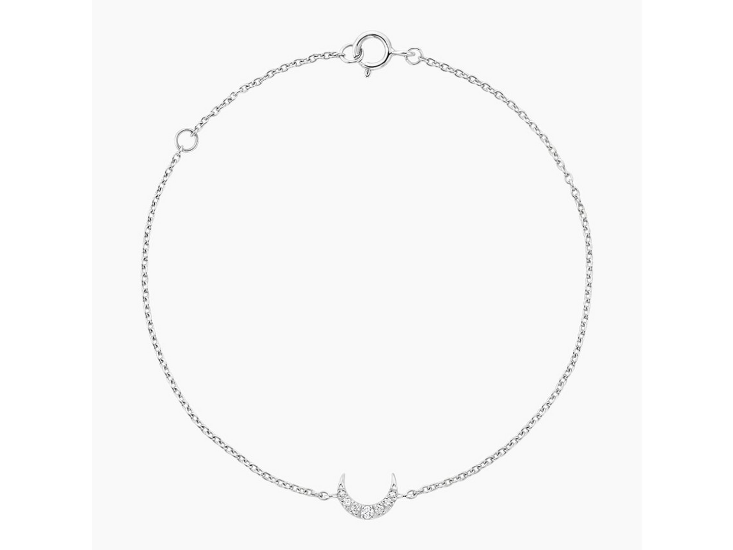 Lunar Brilliance Adjustable Diamond Crescent Bracelet