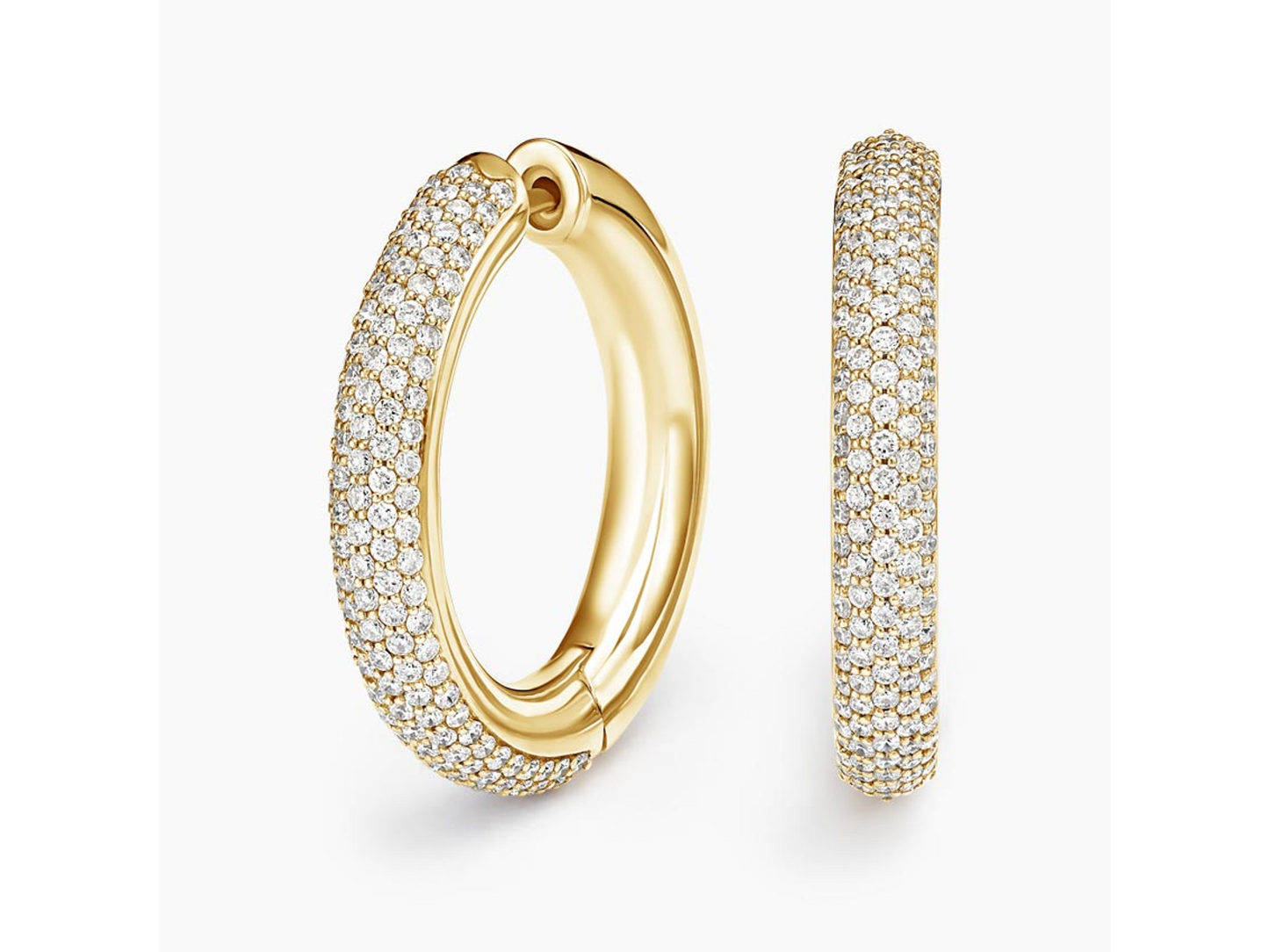 4K Yellow Gold Lab Diamond Tube Hoop Earrings Timeless Everyday Glamour