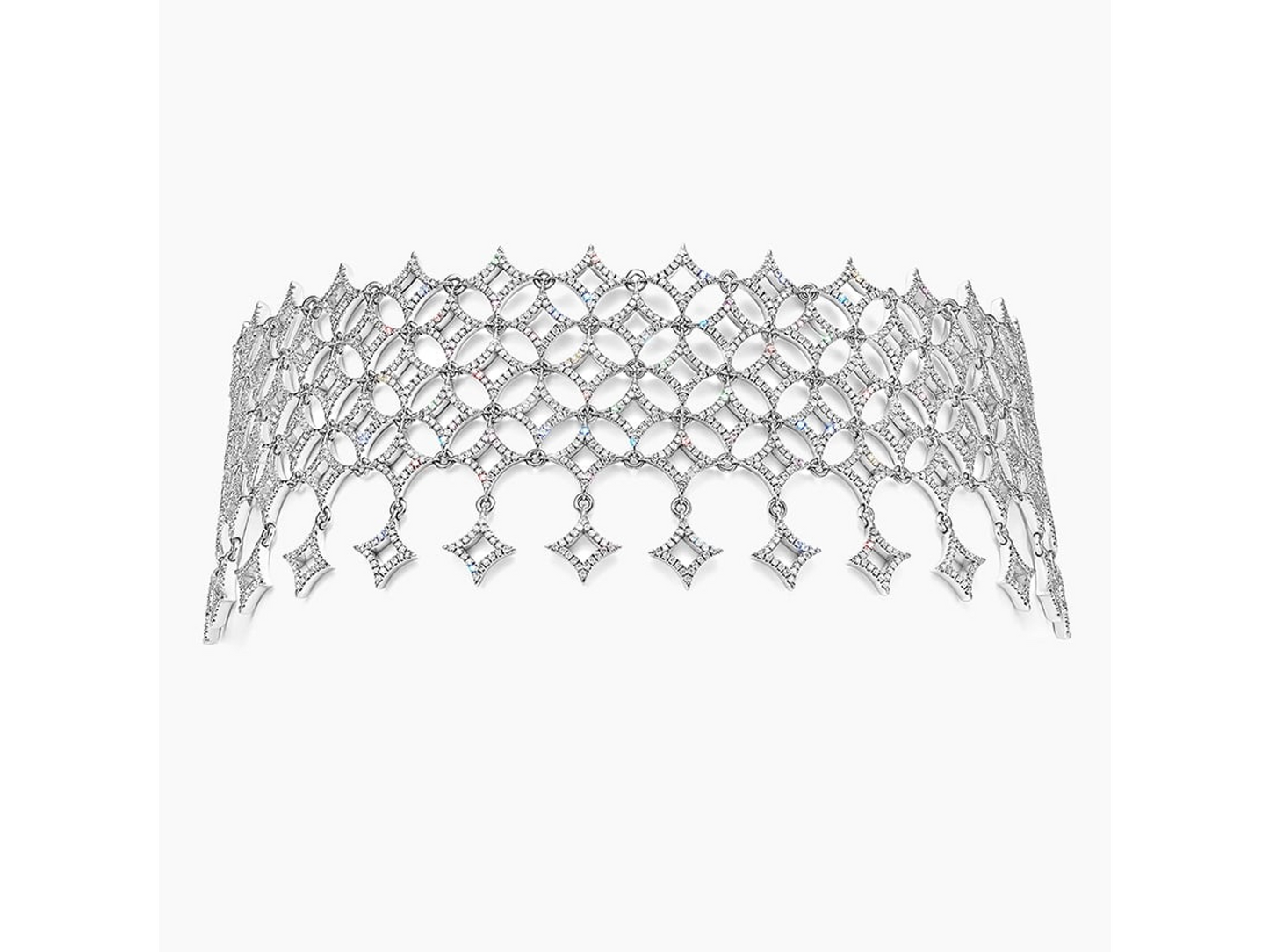 Dazzling Lotus MJ Rodriguez Inspired Lab Diamond Choker Necklace (10 ctw) in 14K White Gold