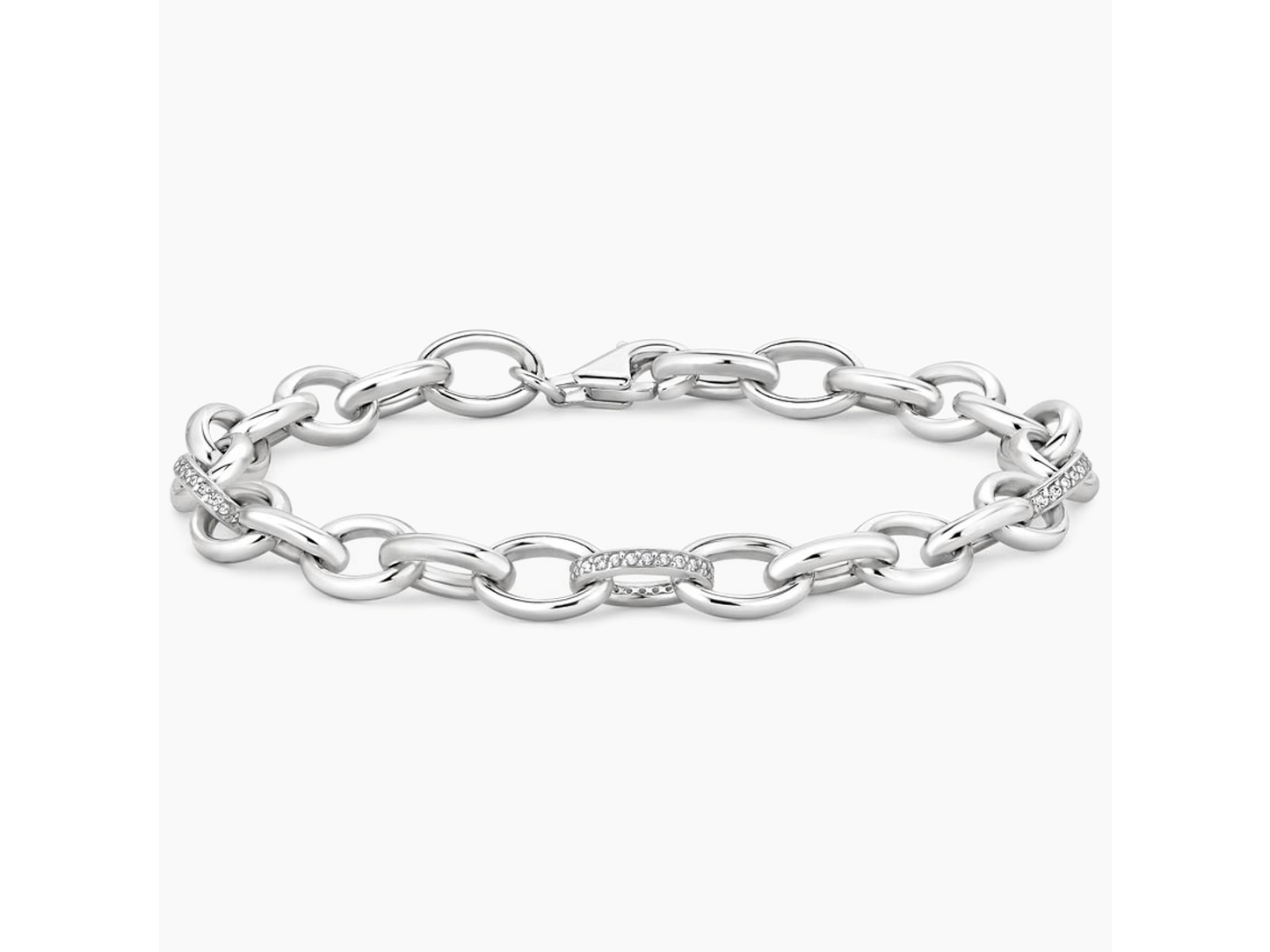 Diamond Link Silver Bracelet 1/5 ctw