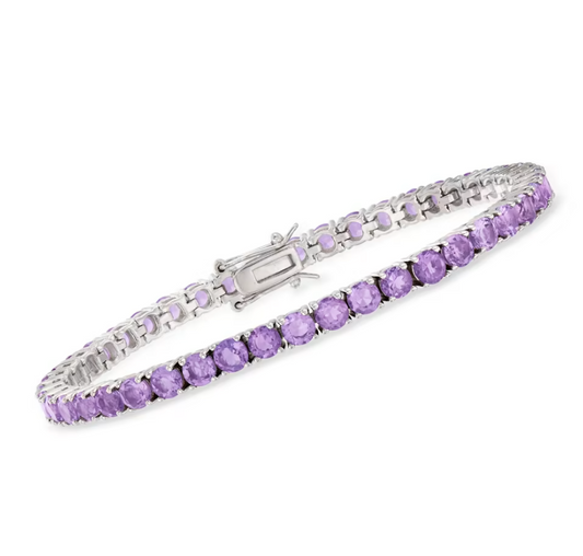 7.00 ctw Amethyst Tennis Bracelet in Sterling Silver