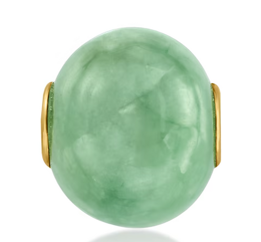 Jade Bead Pendant in 14kt Yellow Gold