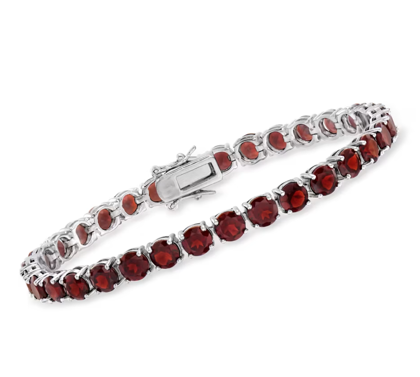 19.20 ctw Garnet Tennis Bracelet in Sterling Silver