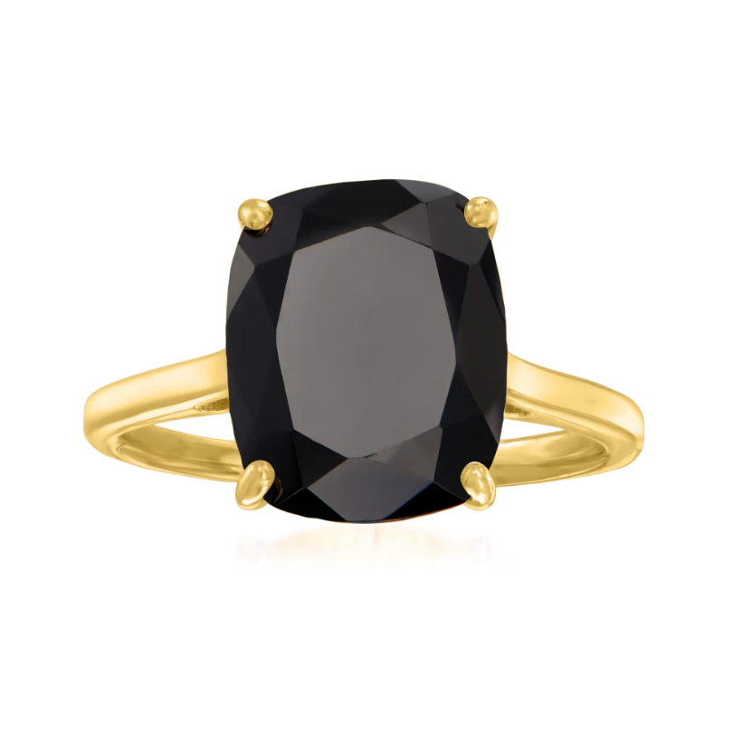 Onyx Ring in 18kt Gold Over Sterling