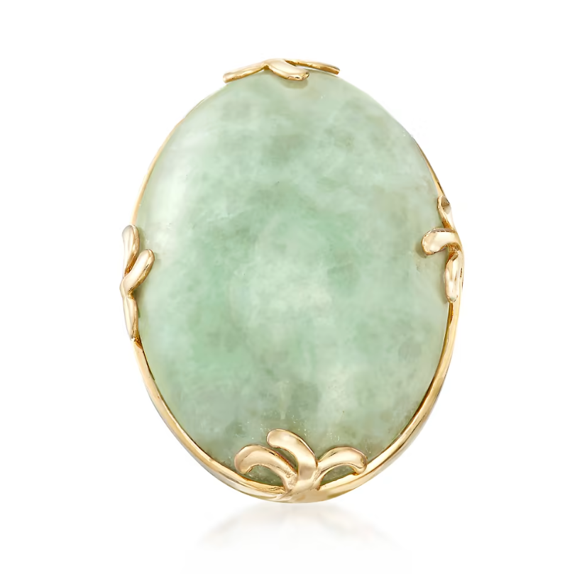 Jade Ring in 18kt Gold Over Sterling