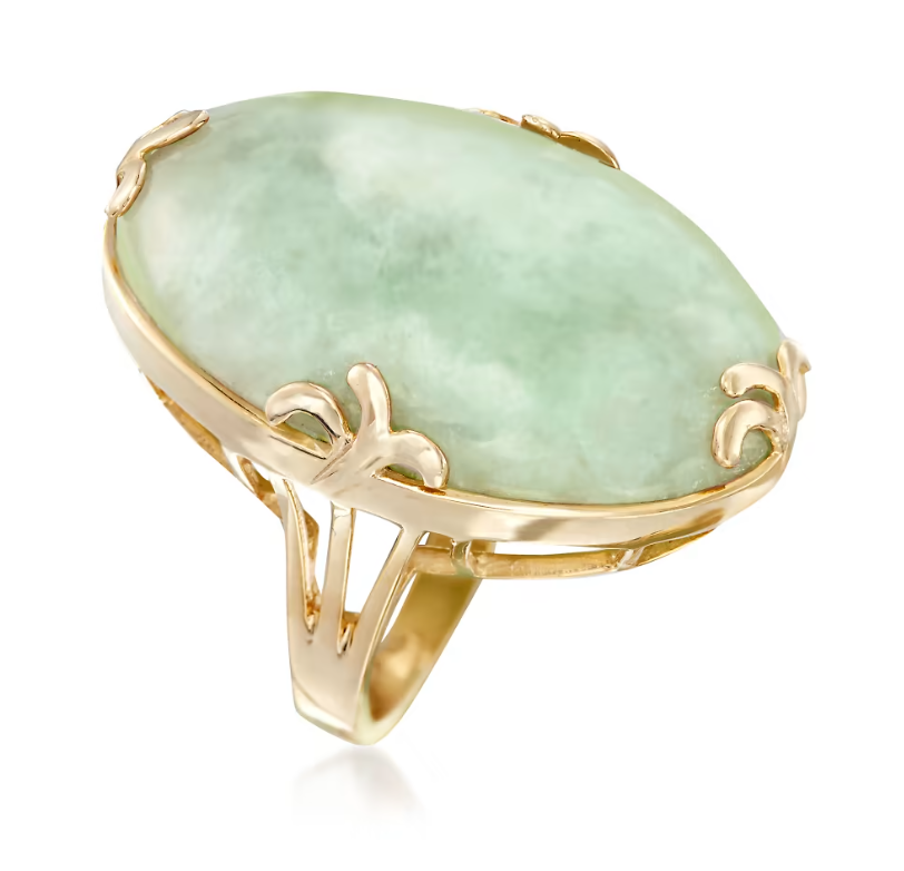 Jade Ring in 18kt Gold Over Sterling