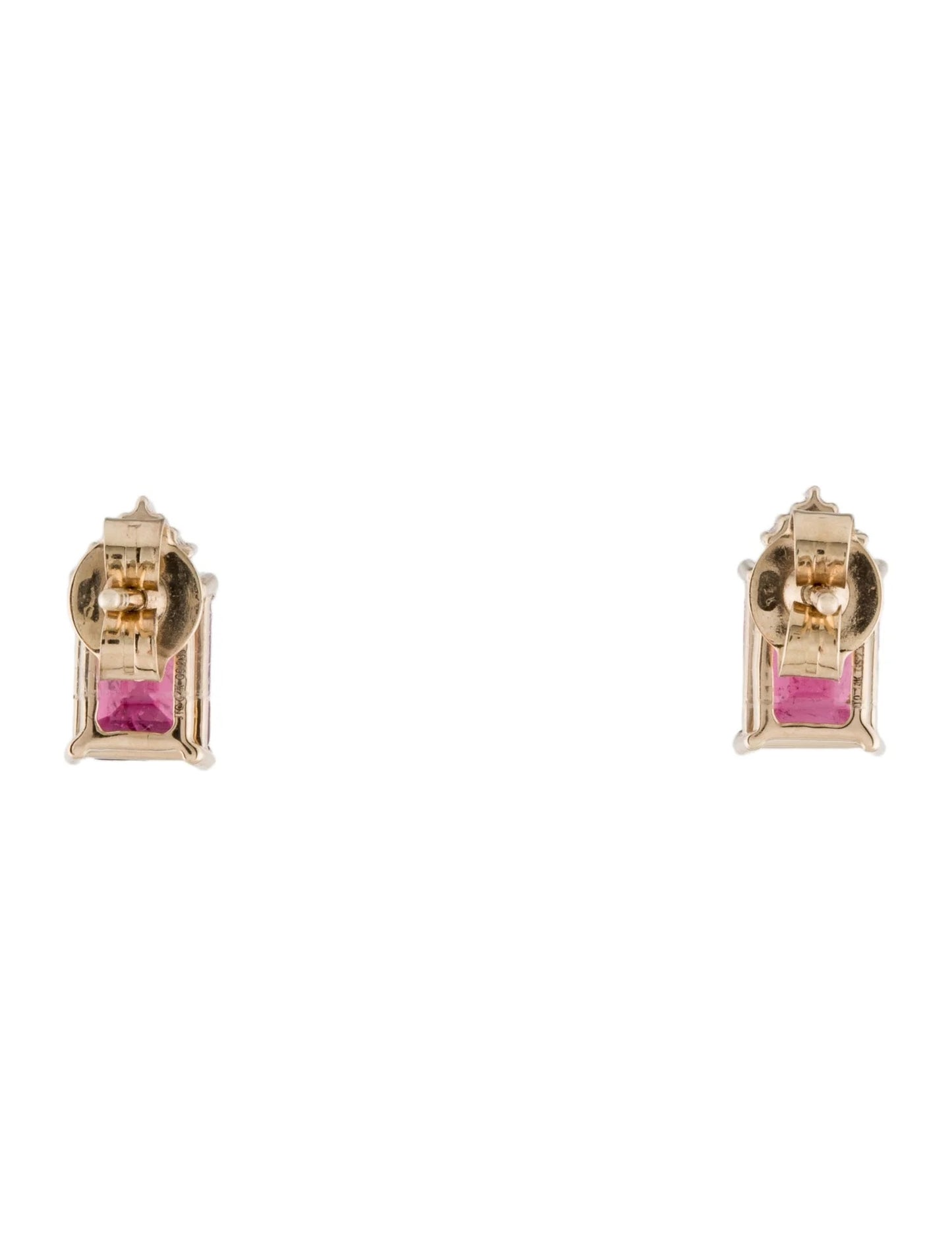 14K Tourmaline & Diamond Stud Earrings