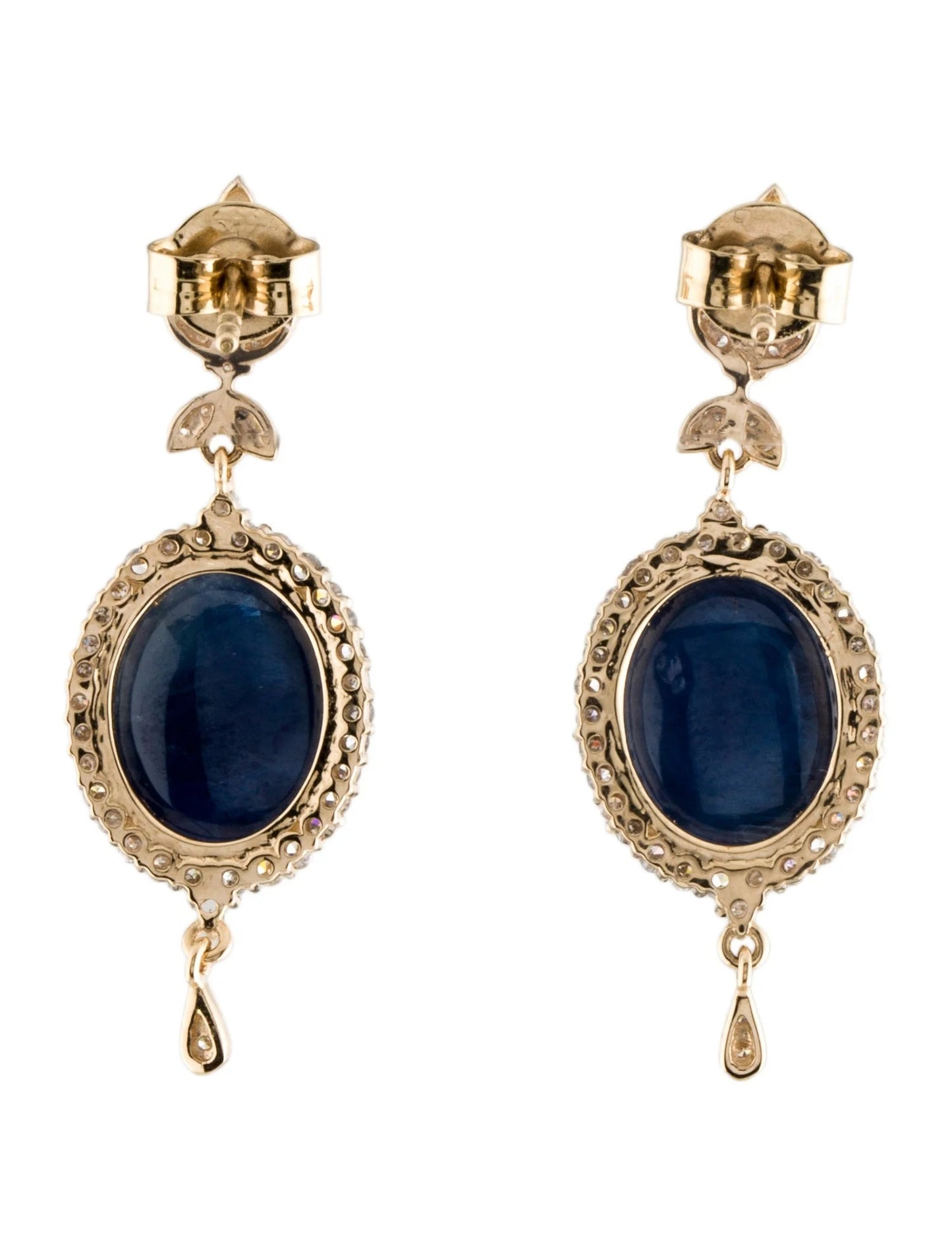 14K Sapphire & Diamond Drop Earrings