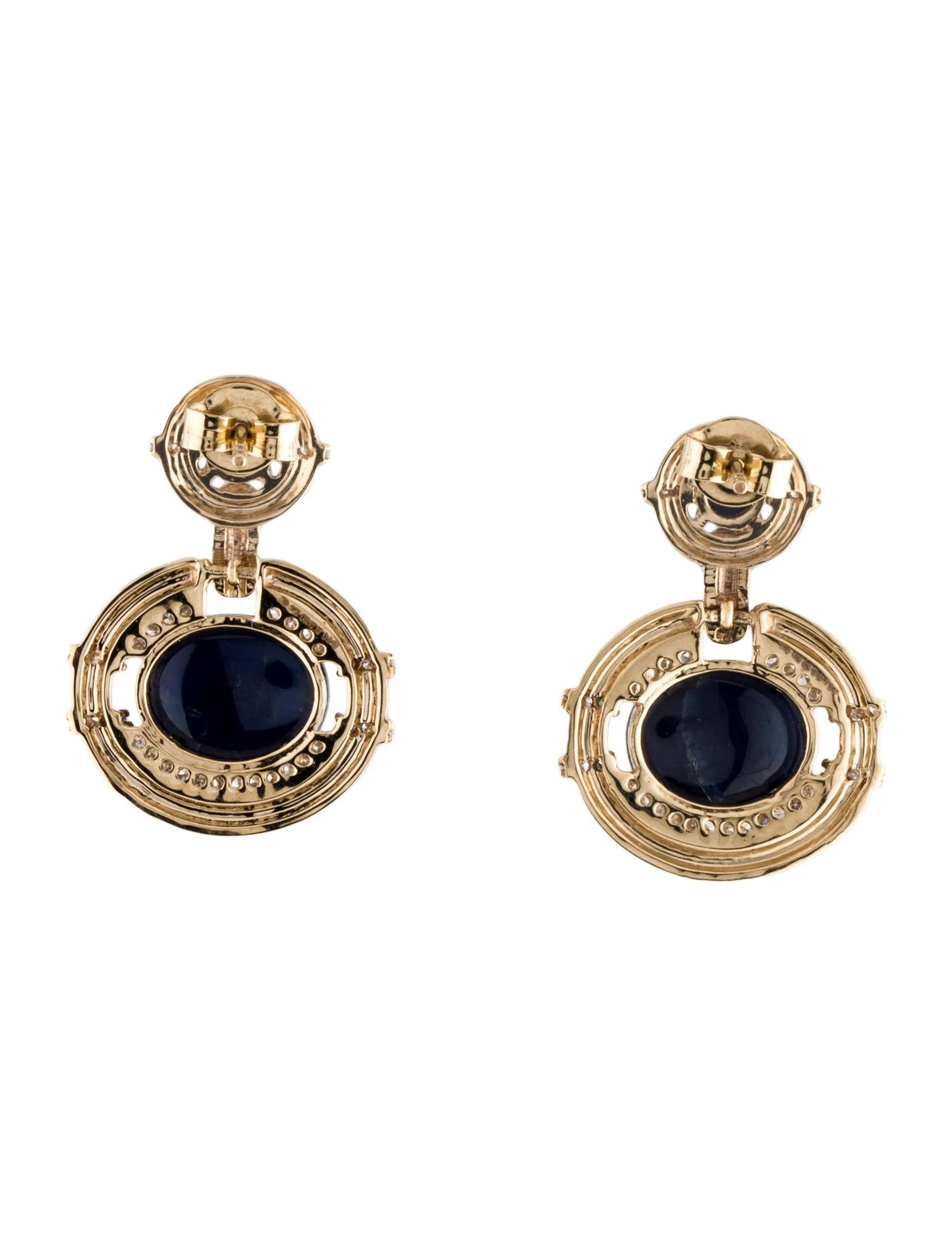 14K Sapphire & Diamond Drop Earrings