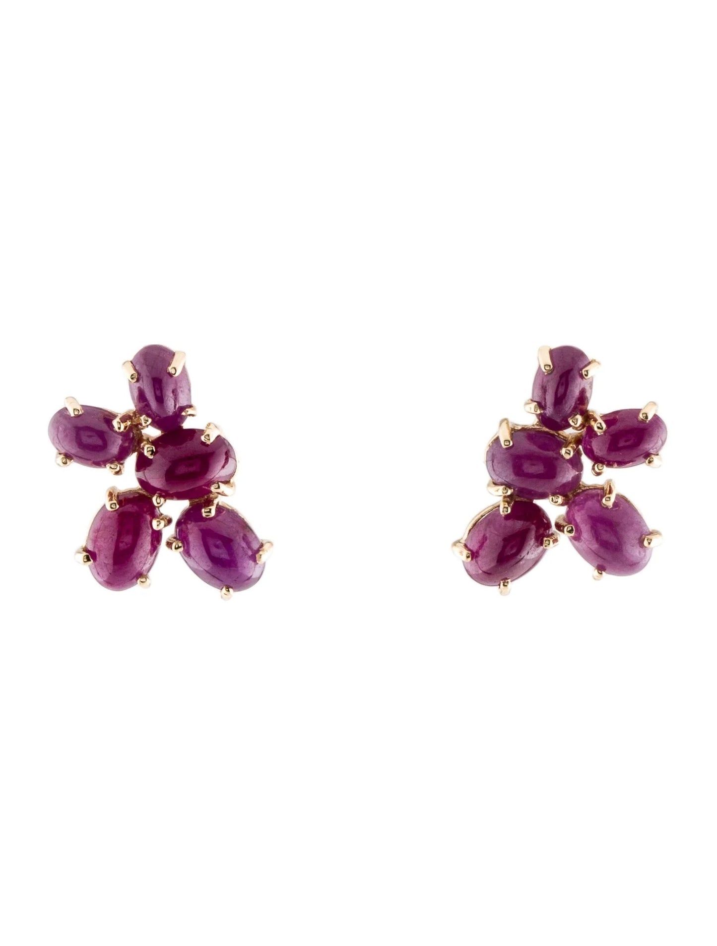 14K Ruby Drop Stud Earrings