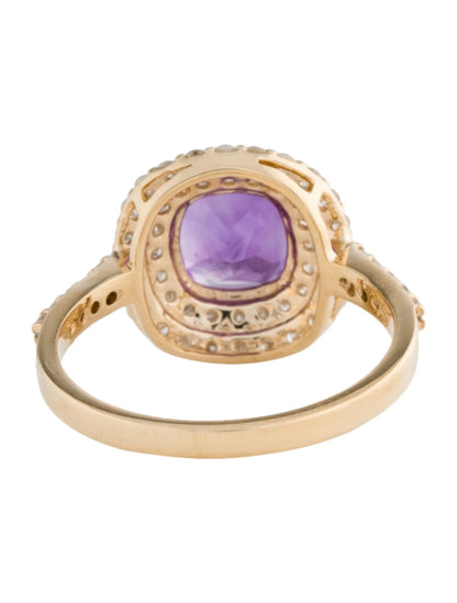 14K Amethyst & Diamond Cocktail Ring