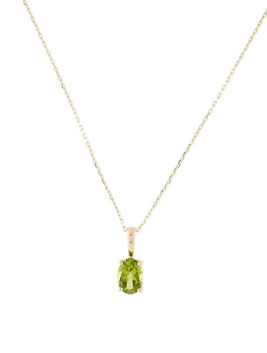 14K Peridot Pendant Necklace