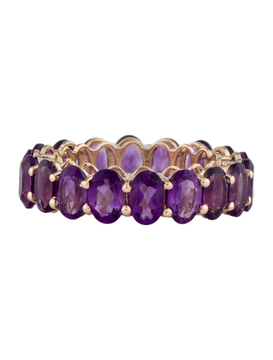 14K 7.05ctw Amethyst Eternity Band