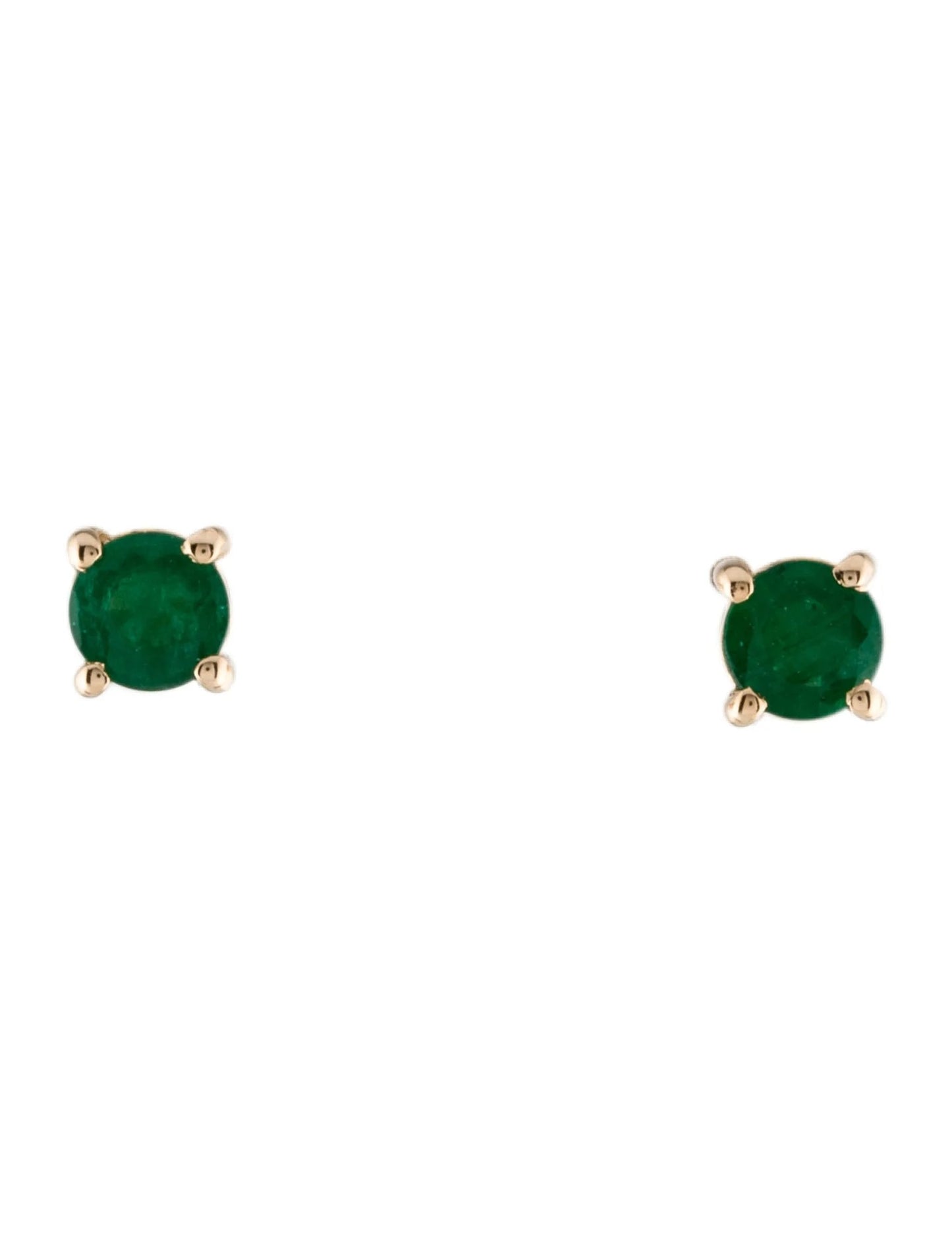 14K Emerald Stud Earrings