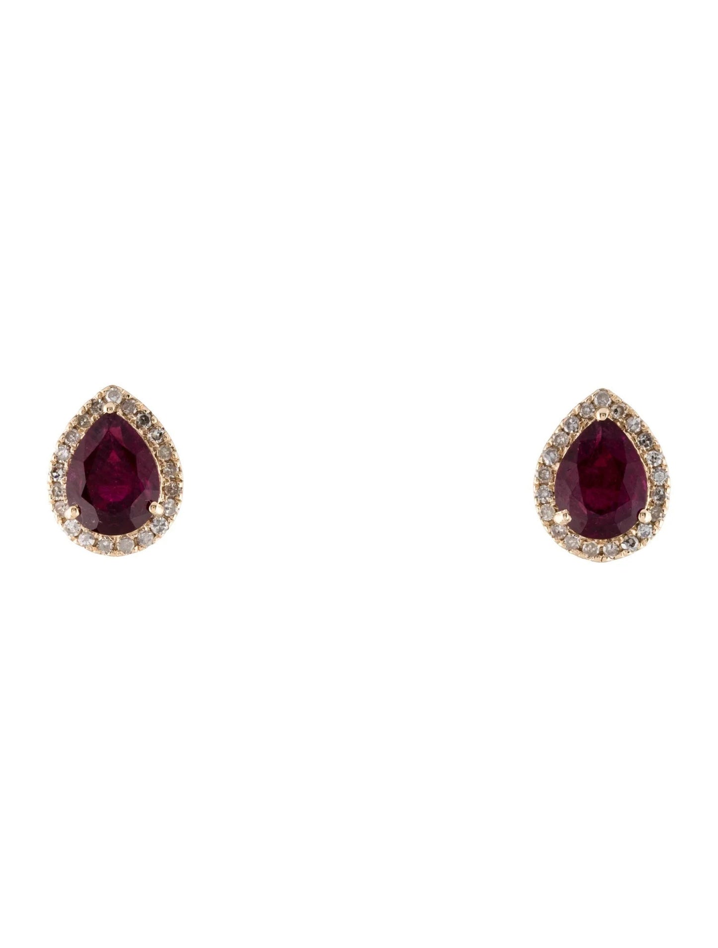 14K Tourmaline & Diamond Stud Earrings