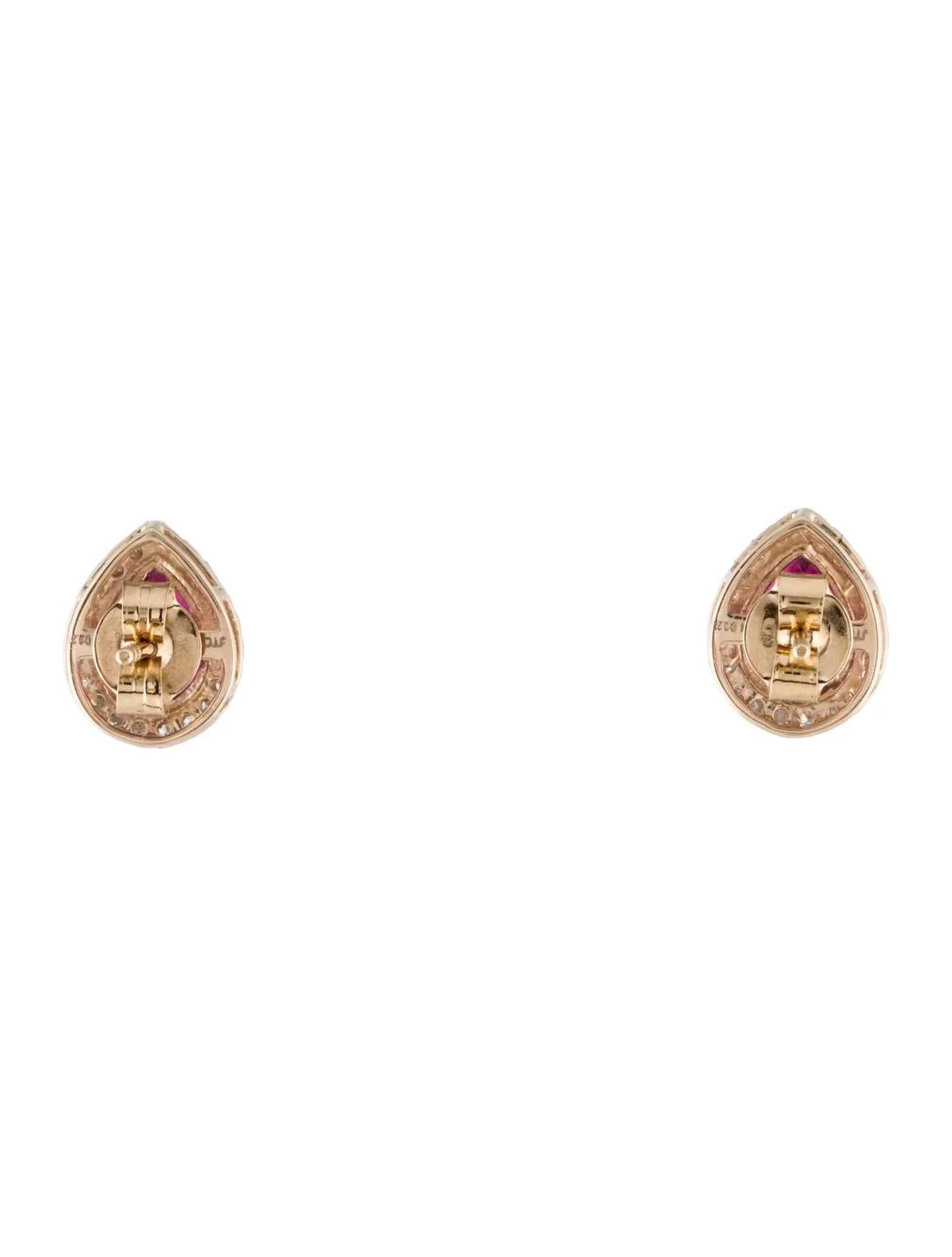 14K Tourmaline & Diamond Stud Earrings