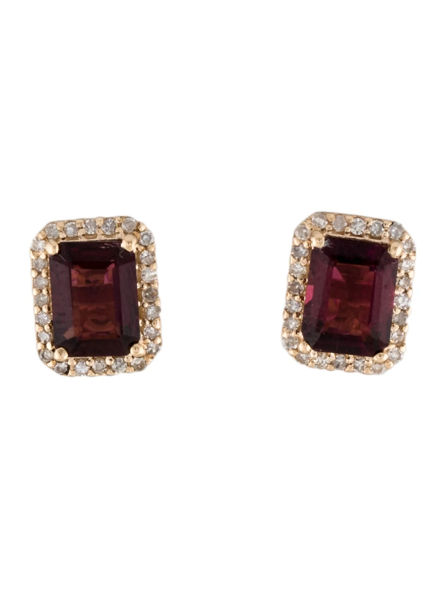 14K 1.84ctw Tourmaline & Diamond Stud Earrings