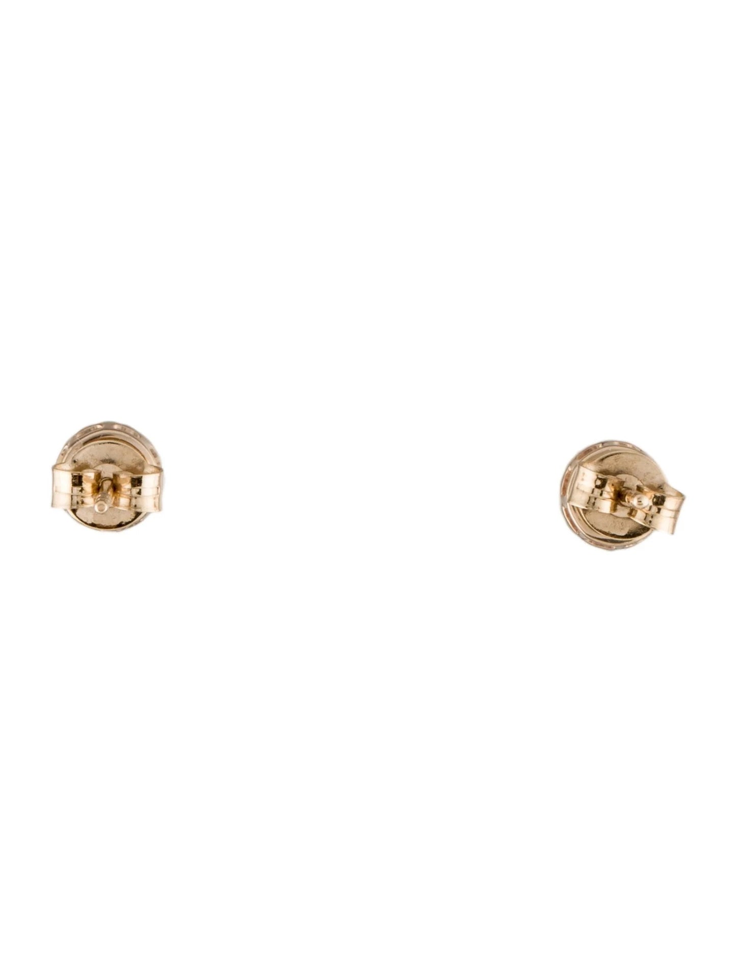 14K Emerald & Diamond Stud Earrings