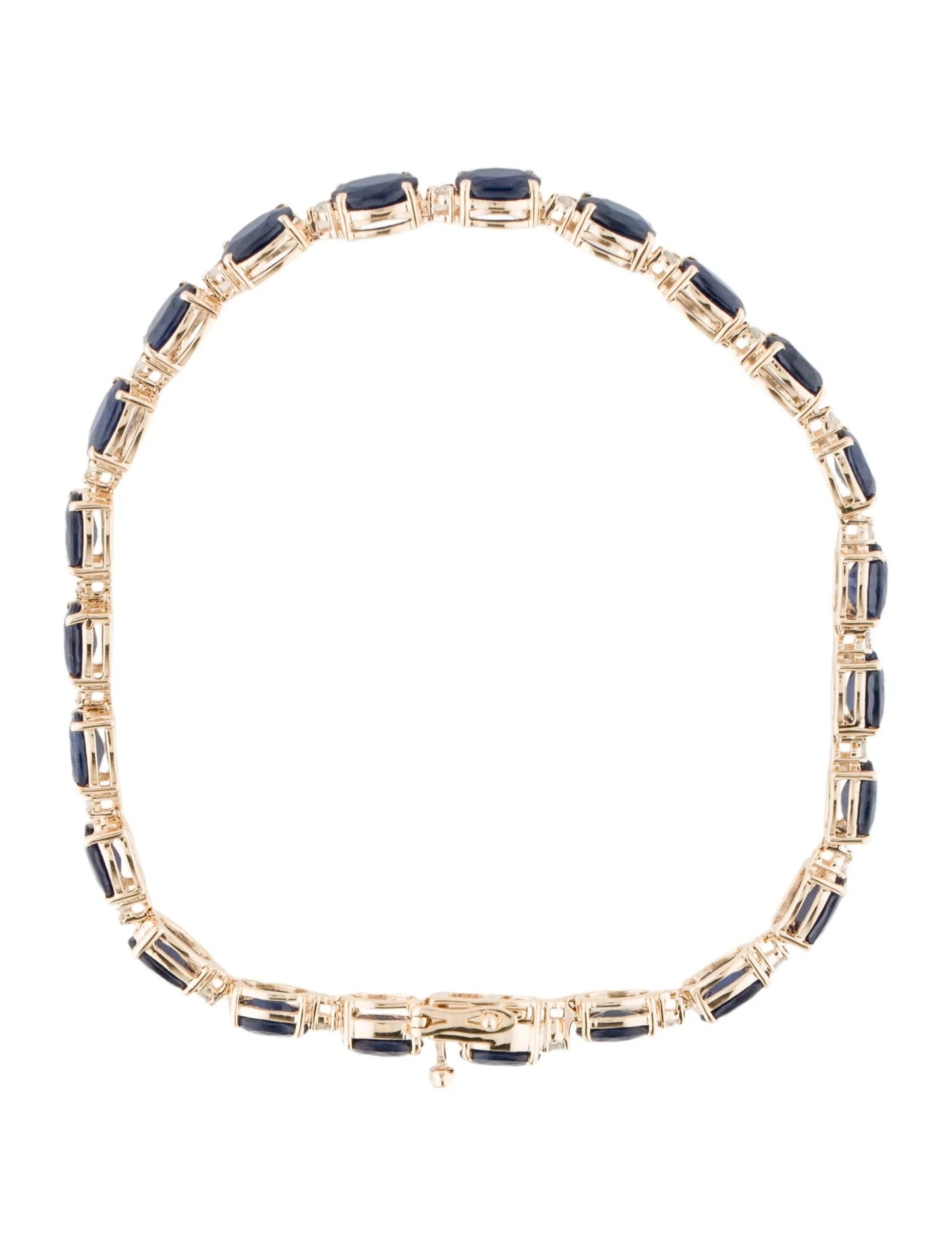 14K 13.74ctw Sapphire & Diamond Link Bracelet