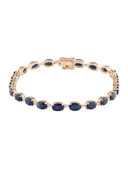 14K 13.74ctw Sapphire & Diamond Link Bracelet