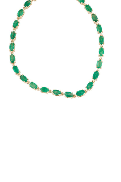 14K 7.79ctw Emerald Link Bracelet