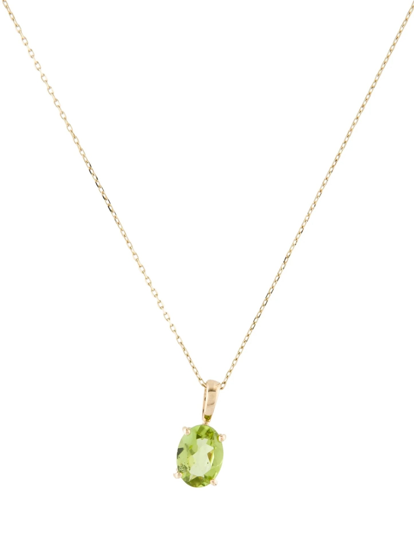 14K 1.01ct Peridot Pendant Necklace