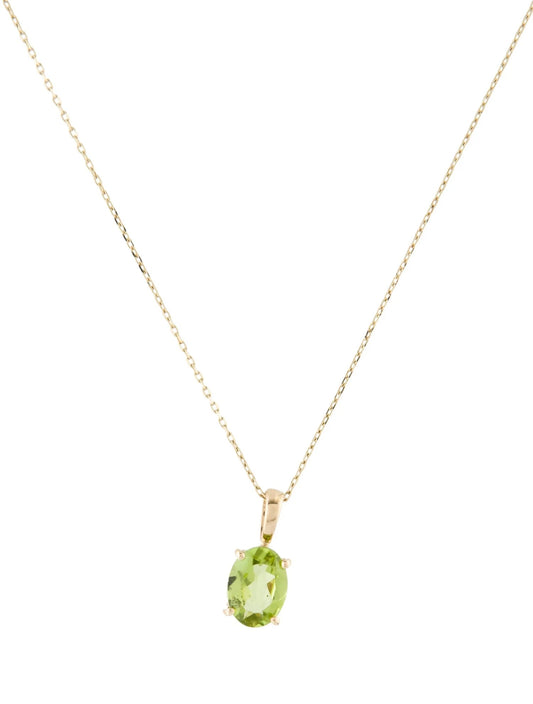 14K 1.01ct Peridot Pendant Necklace