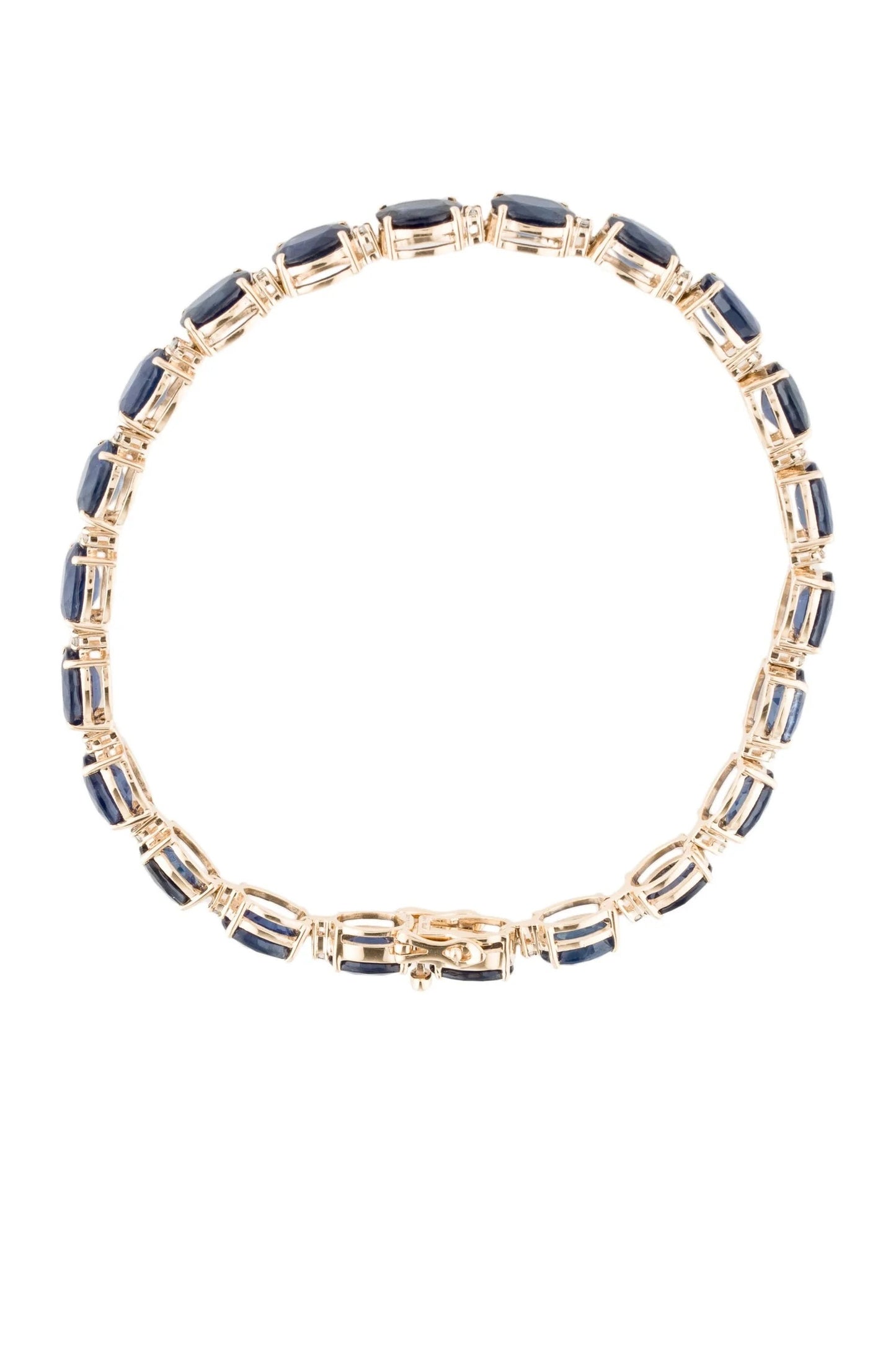 14K 21.33ctw Sapphire & Diamond Link Bracelet