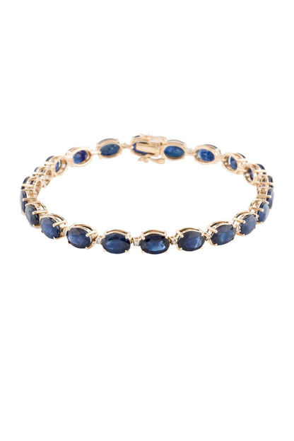 14K 21.33ctw Sapphire & Diamond Link Bracelet