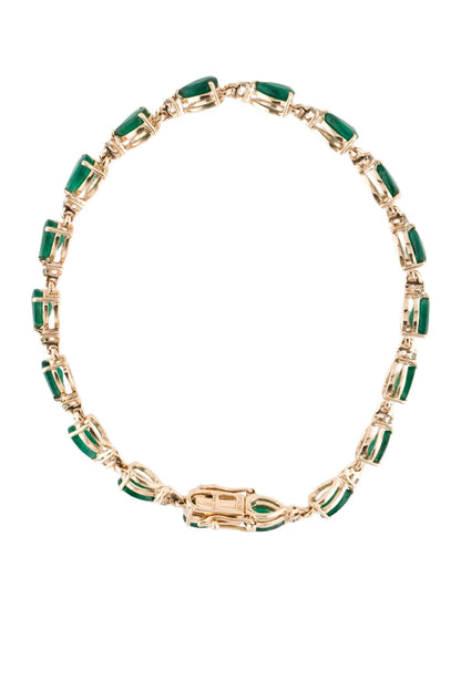 14K 5.76ctw Emerald & Diamond Link Bracelet