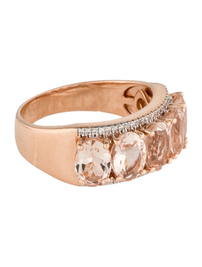 14K 3.50ctw Morganite & Diamond Band