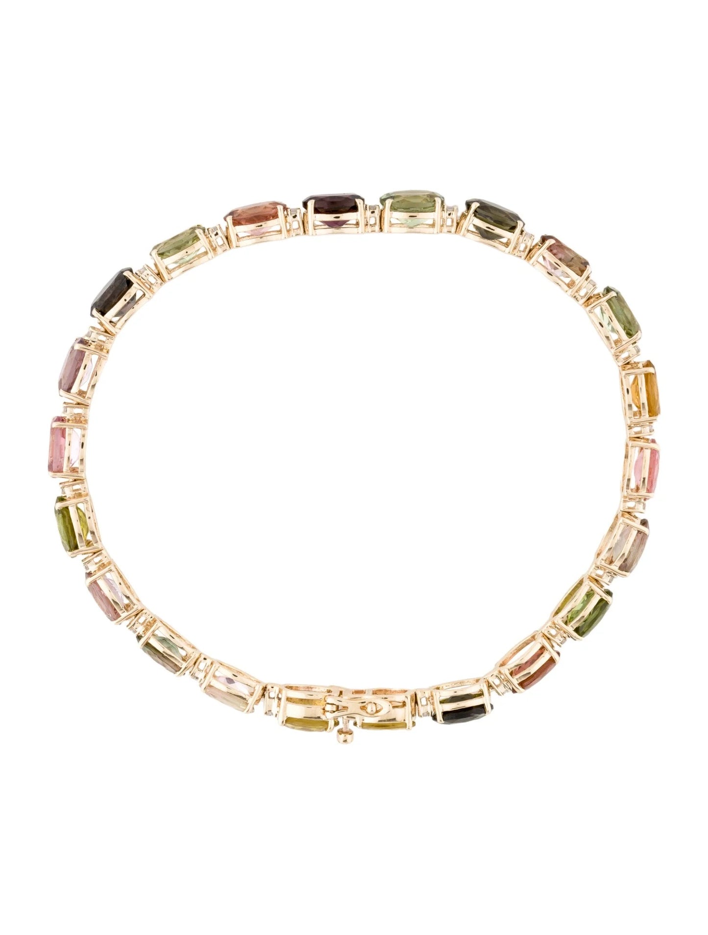 14K 16.87ctw Tourmaline & Diamond Tennis Bracelet