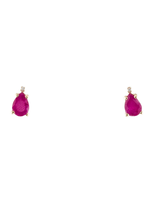 14K 1.61ctw Ruby & Diamond Stud Earrings