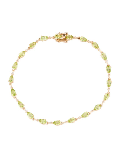 14K 4.35ctw Peridot Link Bracelet