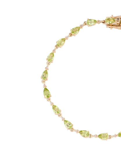 14K 4.35ctw Peridot Link Bracelet